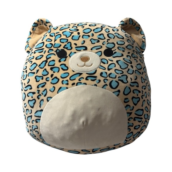 Squishmallows Blue Leopard Lexie Avery Tan Blue Cat Plush 12" - Picture 1 of 4